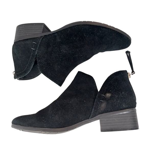 KENNETH COLE! REACTION BLACK GENUINE SUEDE LEATHER CHUNKY HEEL BOOTS! SZ 6.5M - Picture 8 of 10